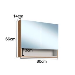 Conjunto para Banheiro Gabinete Suspenso 80cm 2 Gavetas com Cuba e Espelheira 2 Portas Helena - 11