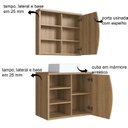 Ver imagem 6 de Conjunto para Banheiro Gabinete Supenso 70cm com Cuba e Espelheira 1 Porta 3 Nichos Laura Marrom/Mel