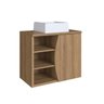 Conjunto para Banheiro Gabinete Supenso 70cm com Cuba e Espelheira 1 Porta 3 Nichos Laura - 6