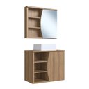 Ver imagem 2 de Conjunto para Banheiro Gabinete Supenso 70cm com Cuba e Espelheira 1 Porta 3 Nichos Laura