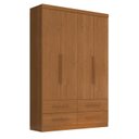 Ver imagem 2 de Guarda Roupa Solteiro Maximus Plus 4 Portas de Bater 4 Gavetas Marrom/Cinamomo