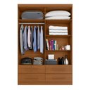 Ver imagem 5 de Guarda Roupa Solteiro Maximus Plus 4 Portas de Bater 4 Gavetas Marrom/Cinamomo
