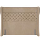 Ver imagem 4 de Kit Cabeceira Cama Box Casal 140cm Madrid com Puff Recamier Santorini Veludo Bege