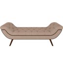 Ver imagem 3 de Kit Cabeceira Cama Box Casal 140cm Madrid com Puff Recamier Santorini Veludo Bege