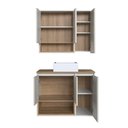 Ver imagem 3 de Conjunto para Gabinete Suspenso 80cm com Cuba e Espelheira 3 Portas e Nicho Cecília