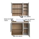 Ver imagem 5 de Conjunto para Gabinete Suspenso 80cm com Cuba e Espelheira 3 Portas e Nicho Cecília