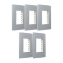 Ver imagem 1 de Kit 5 Placa 4x2 3 Postos com Suporte Cinza Sleek Margirius Cor:cinza