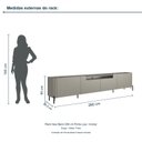 Ver imagem 3 de Rack New Bend 260 cm Porta Lisa Incolar Grigio com Pé Preto
