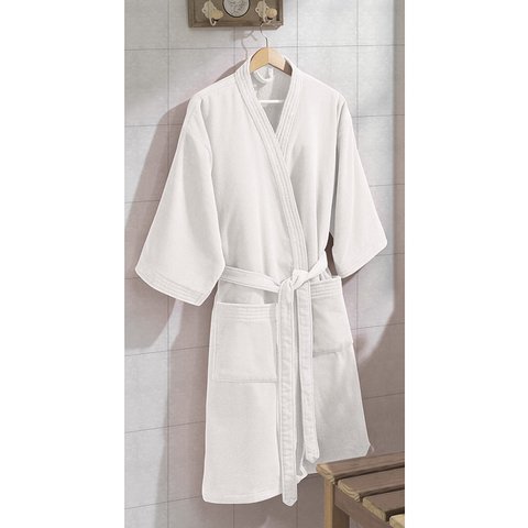 Roupão Veludo Adulto Confort (AD-2) - Tamanho P - 100% Algodão - Branco Confort