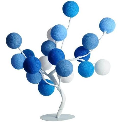 Luminária de Mesa Árvore de Luz Estilo Bonsai com Bolinhas Bivolt (tons de Azul)