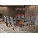 Ver imagem 2 de Mesa de Jantar Retangular Pipa com 8 Cadeiras Madeira Maciça Vegas 