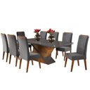 Ver imagem 2 de Mesa de Jantar Retangular Pipa com 8 Cadeiras Madeira Maciça Vegas 