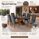 Ver imagem 5 de Mesa de Jantar Retangular Pipa com 8 Cadeiras Madeira Maciça Vegas Yescasa Cinza/Mel/Grafite
