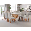 Ver imagem 1 de Mesa de Jantar Retangular Pipa com 8 Cadeiras Madeira Maciça Vegas 