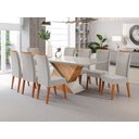 Ver imagem 2 de Mesa de Jantar Retangular Pipa com 8 Cadeiras Madeira Maciça Vegas 