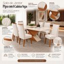 Ver imagem 6 de Mesa de Jantar Retangular Pipa com 8 Cadeiras Madeira Maciça Vegas Yescasa Bege/Mel/Marfim/Off Whit