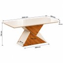 Ver imagem 5 de Mesa de Jantar Retangular Pipa com 8 Cadeiras Madeira Maciça Vegas Yescasa Bege/Mel/Marfim/Off Whit