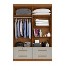 Ver imagem 3 de Guarda Roupa Solteiro Maximus Plus 4 Portas de Bater 4 Gavetas Bege/Cinamomo/Areia