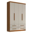 Ver imagem 2 de Guarda Roupa Solteiro Maximus Plus 4 Portas de Bater 4 Gavetas Bege/Cinamomo/Areia