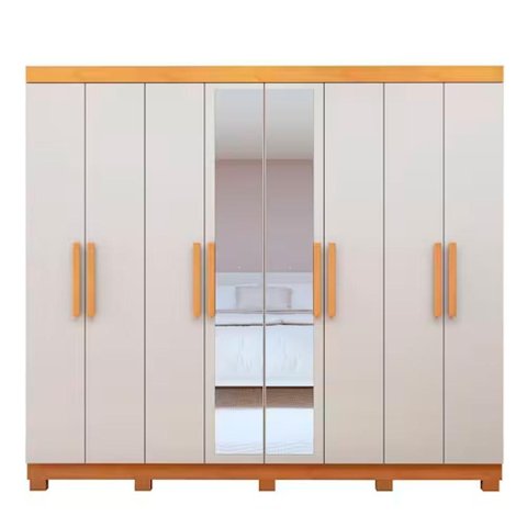 Guarda-roupa Lopas Andara Soft com Espelho 8 Portas 4 Gavetas