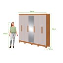 Ver mais imagens de Guarda-roupa Lopas Andara Soft com Espelho 8 Portas 4 Gavetas