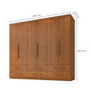 Ver imagem 3 de Guarda Roupa Casal Maximus Plus 6 Portas de Bater 6 Gavetas Marrom/Cinamomo