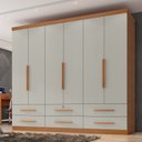 Ver imagem 6 de Guarda Roupa Casal Maximus Plus 6 Portas de Bater 6 Gavetas Bege/Cinamomo/Areia