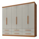 Ver imagem 2 de Guarda Roupa Casal Maximus Plus 6 Portas de Bater 6 Gavetas Bege/Cinamomo/Areia