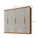Ver imagem 3 de Guarda Roupa Casal Maximus Plus 6 Portas de Bater 6 Gavetas Bege/Cinamomo/Areia