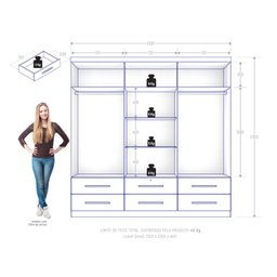Guarda-roupa Casal 6 Portas 6 Gavetas Maximus Plus - 4