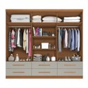 Ver imagem 4 de Guarda Roupa Casal Maximus Plus 6 Portas de Bater 6 Gavetas Bege/Cinamomo/Areia