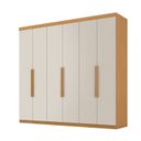 Ver imagem 3 de Guarda Roupa Casal Evidence Plus 6 Portas de Bater 4 Gavetas Bege/Cinamomo/Areia