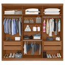 Ver imagem 2 de Guarda Roupa Casal Evidence Plus 6 Portas de Bater 4 Gavetas Bege/Cinamomo/Areia