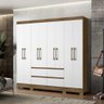 Guarda Roupa Casal Belem 8 Portas 4 Gavetas Naturale Branco - 1