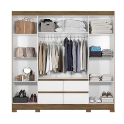 Guarda Roupa Casal Belem 8 Portas 4 Gavetas Naturale Branco - 3