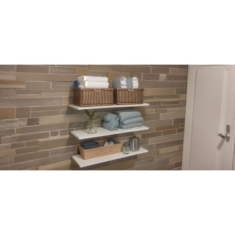 Prateleiras em Mdf Branco para Banheiro Lavanderia Sauna Kit com 03 Prateleiras 60 X 20