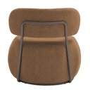 Ver imagem 2 de Poltrona Decorativa Greta Base Fixa Titânio Linho Bouclé Terracota - Nexta Casa