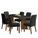 Ver imagem 2 de Conjunto Sala de Jantar Tampo de Madeira 6 Cadeiras Rustic/preto/oxford Minsk Madesa
