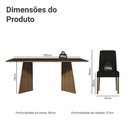 Ver imagem 3 de Conjunto Sala de Jantar Tampo de Madeira 6 Cadeiras Rustic/preto/oxford Minsk Madesa