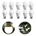 Ver imagem 1 de - Kit 10 Lâmpadas Bulbo Led 12w Bivolt E27 Branco Frio Quente
