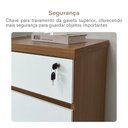 Ver imagem 5 de Gaveteiro 3 Gavetas com Rodinhas e Chave para Escritório Branco/Freijó Artany