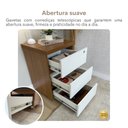Ver imagem 6 de Gaveteiro 3 Gavetas com Rodinhas e Chave para Escritório Branco/Freijó Artany