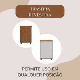 Gaveteiro 3 Gavetas com Rodinhas e Chave para Escritório - 11