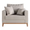 Poltrona Beny Pés e Base em Madeira Linho Cru Rr Decor - 2