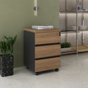 Ver imagem 2 de Gaveteiro 3 Gavetas com Rodinhas e Chave para Escritório