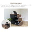 Ver imagem 7 de Gaveteiro 3 Gavetas com Rodinhas e Chave para Escritório Preto/Nogal Artany