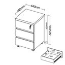 Ver imagem 5 de Gaveteiro 3 Gavetas com Rodinhas e Chave para Escritório