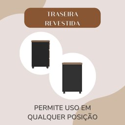 Gaveteiro 3 Gavetas com Rodinhas e Chave para Escritório - 11