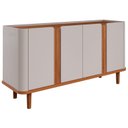 Ver imagem 5 de Buffet Aparador de Sala de Jantar 4 Portas com Pés de Madeira Maciça Eva Marrom/Off White/Cinamomo