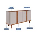 Ver imagem 6 de Buffet Aparador de Sala de Jantar 4 portas com pés de madeira maciça Eva